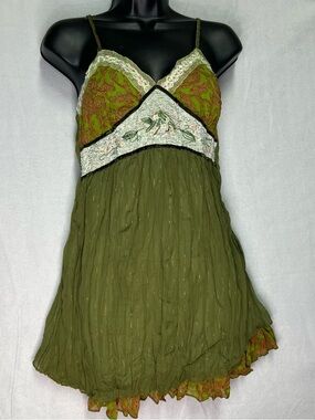 NWT Kaktus Fairy Boho Tank Top Sequin Lace Embroidered Y2K Cami S Cottagecore